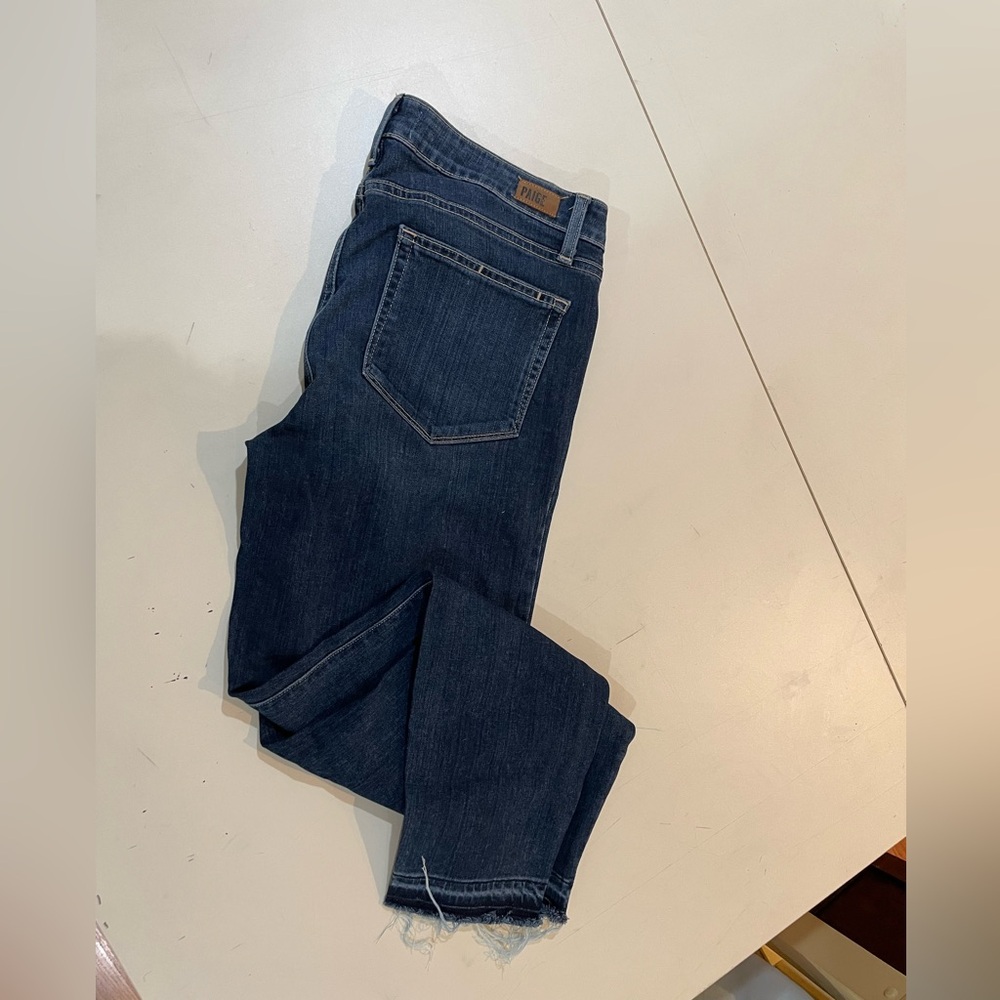 PAIGE Dark Blue Ankle Jeans